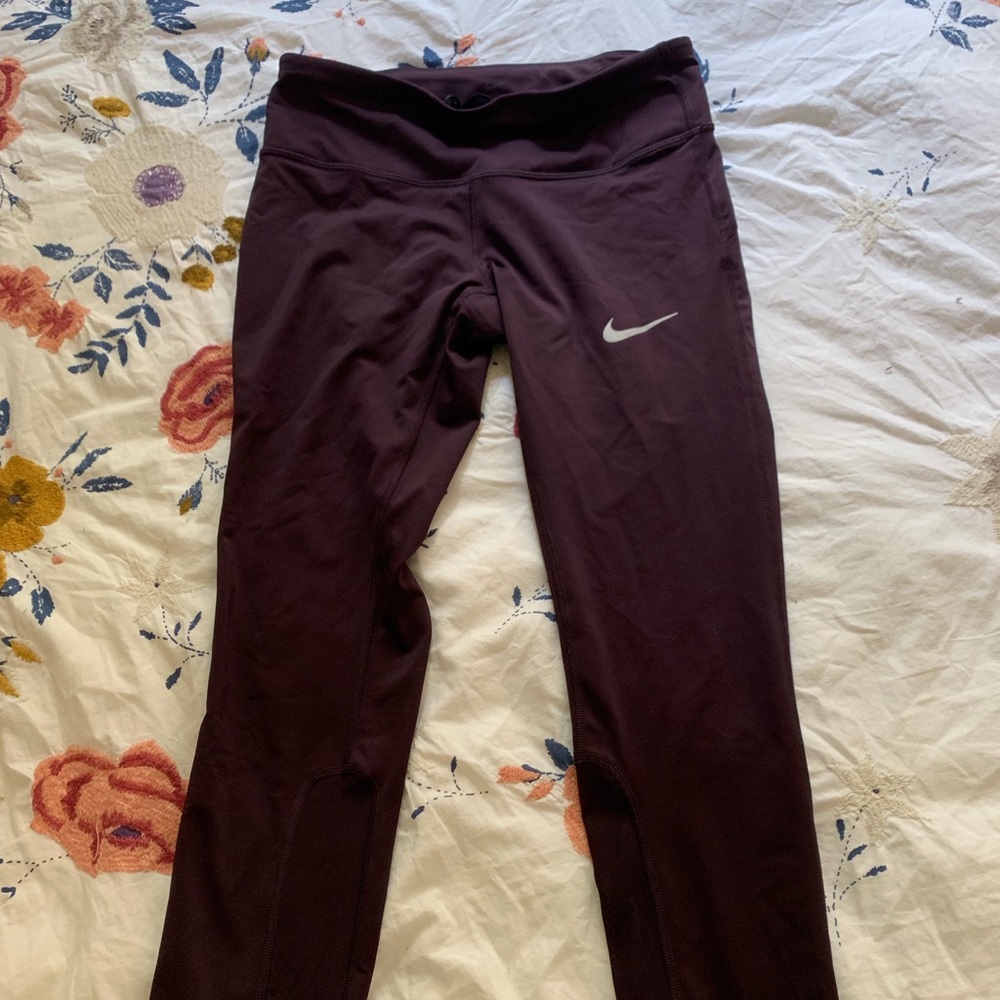 Dark Purple Nike Running Dri-Fit Crop Pants